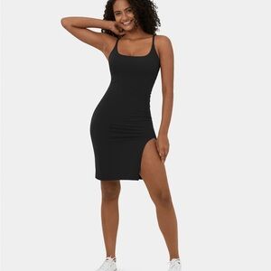 Spaghetti Strap Square Neck backless activewear dress